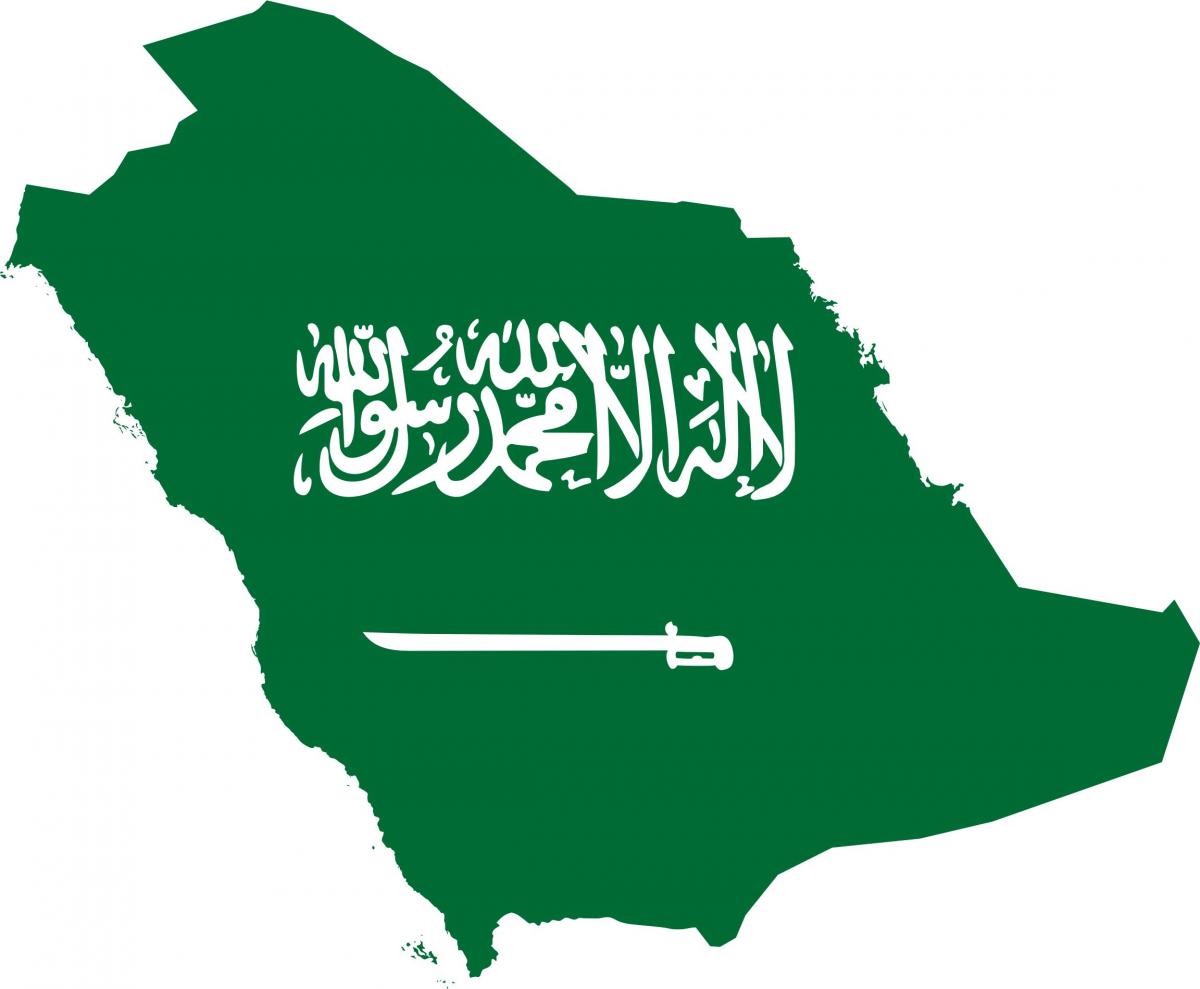 Aràbia Saudita mapa bandera