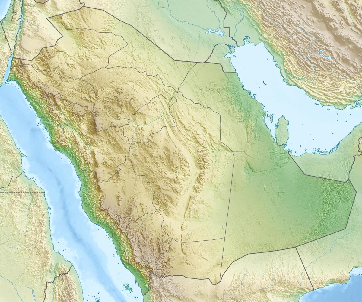Mapa de l'Aràbia Saudita muntanyes