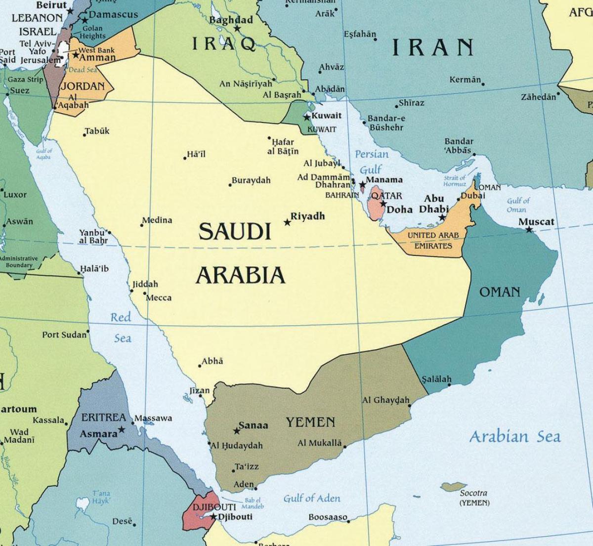 Mapa de l'Aràbia Saudita ubicació