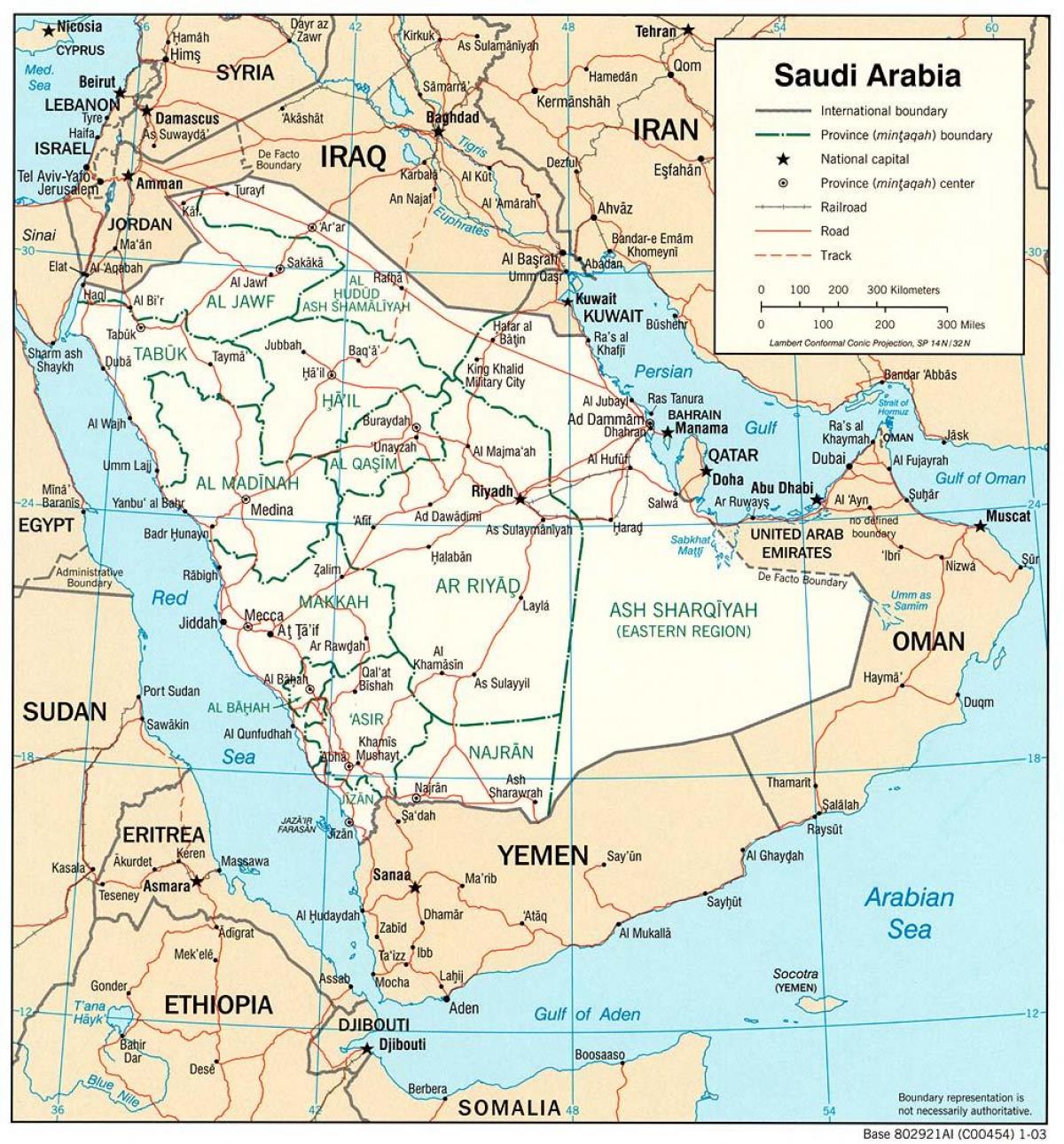 Mapa de l'Aràbia Saudita ruta