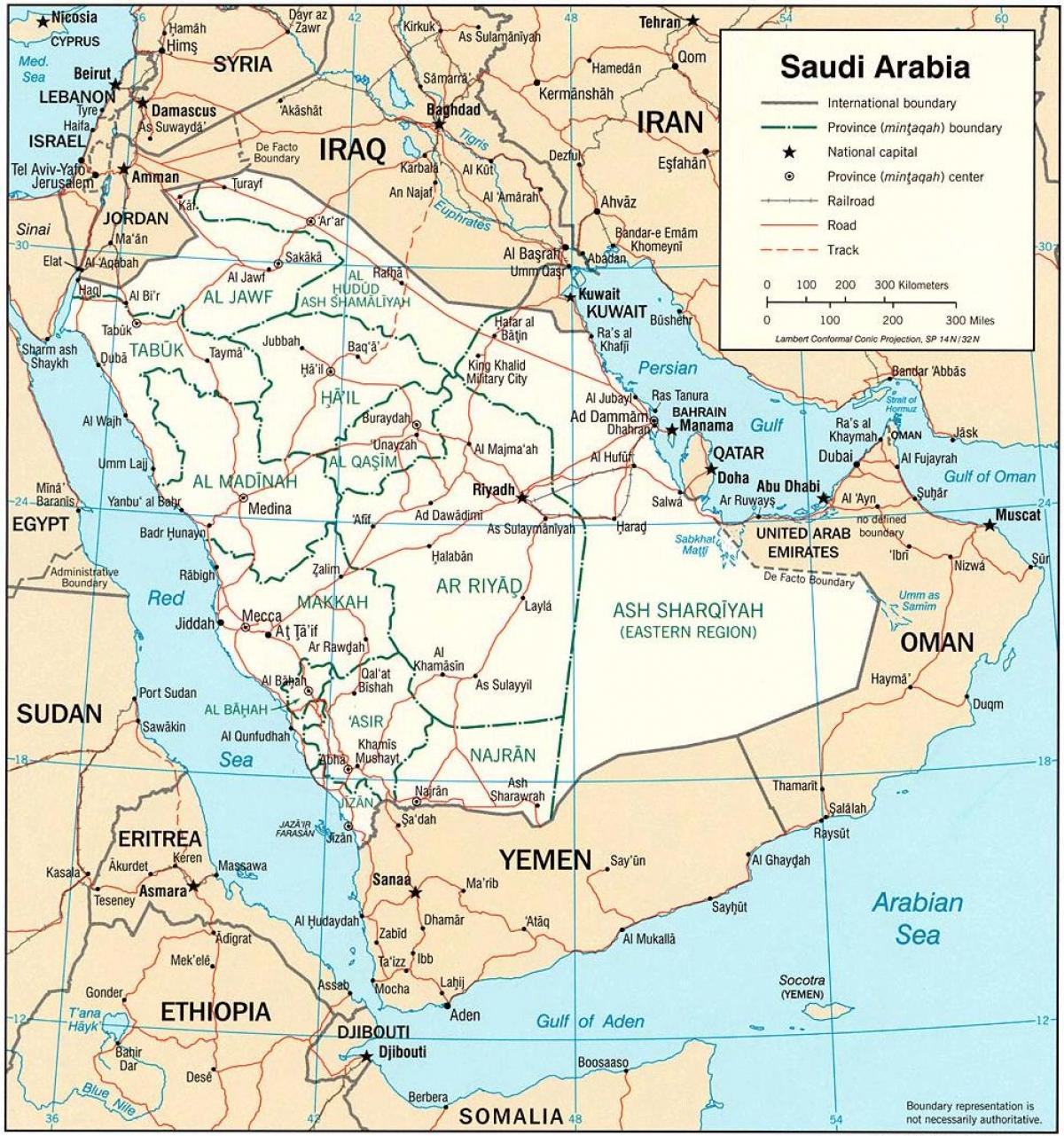 Mapa de l'Aràbia Saudita política