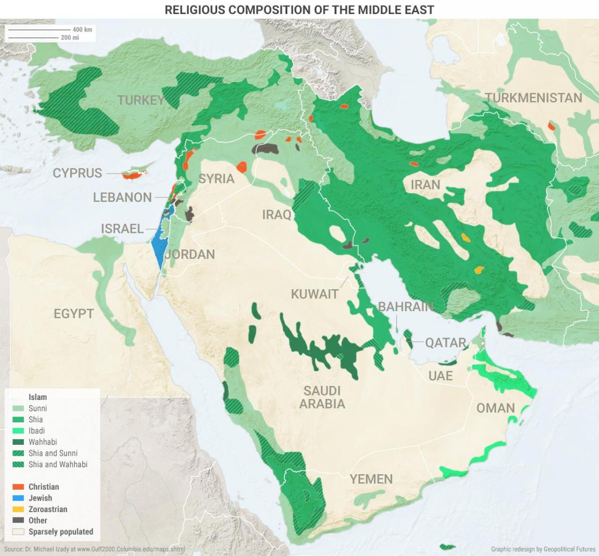 Mapa de l'Aràbia Saudita religió