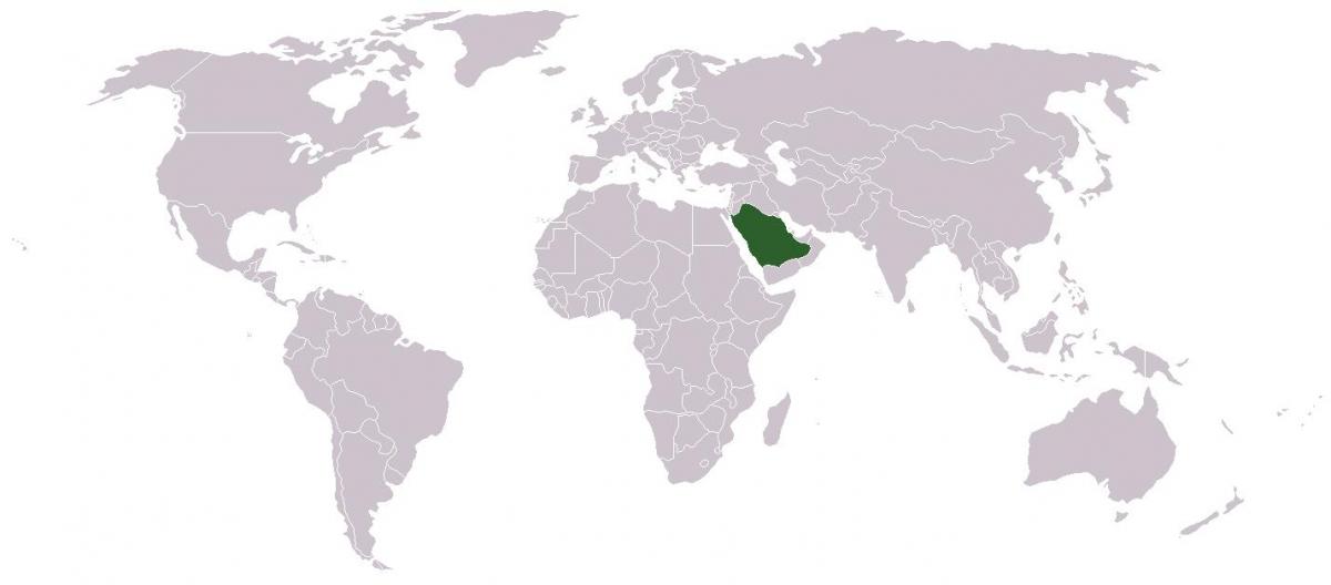 L'aràbia Saudita en un mapa del món