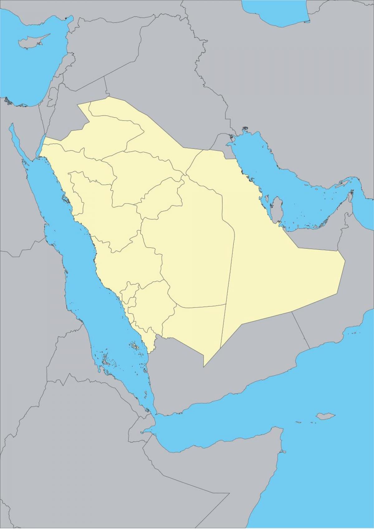 Mapa del món que mostra l'Aràbia Saudita