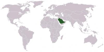 L'aràbia Saudita en un mapa del món