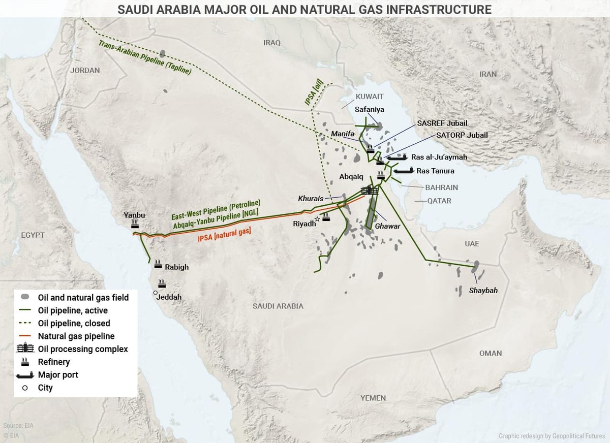 Aràbia Saudita oli mapa
