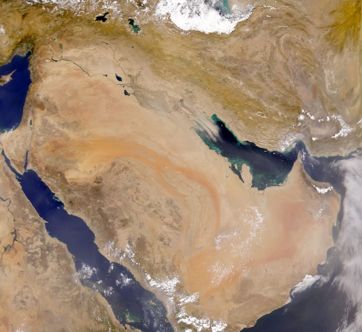 Mapa de l'Aràbia Saudita per satèl·lit