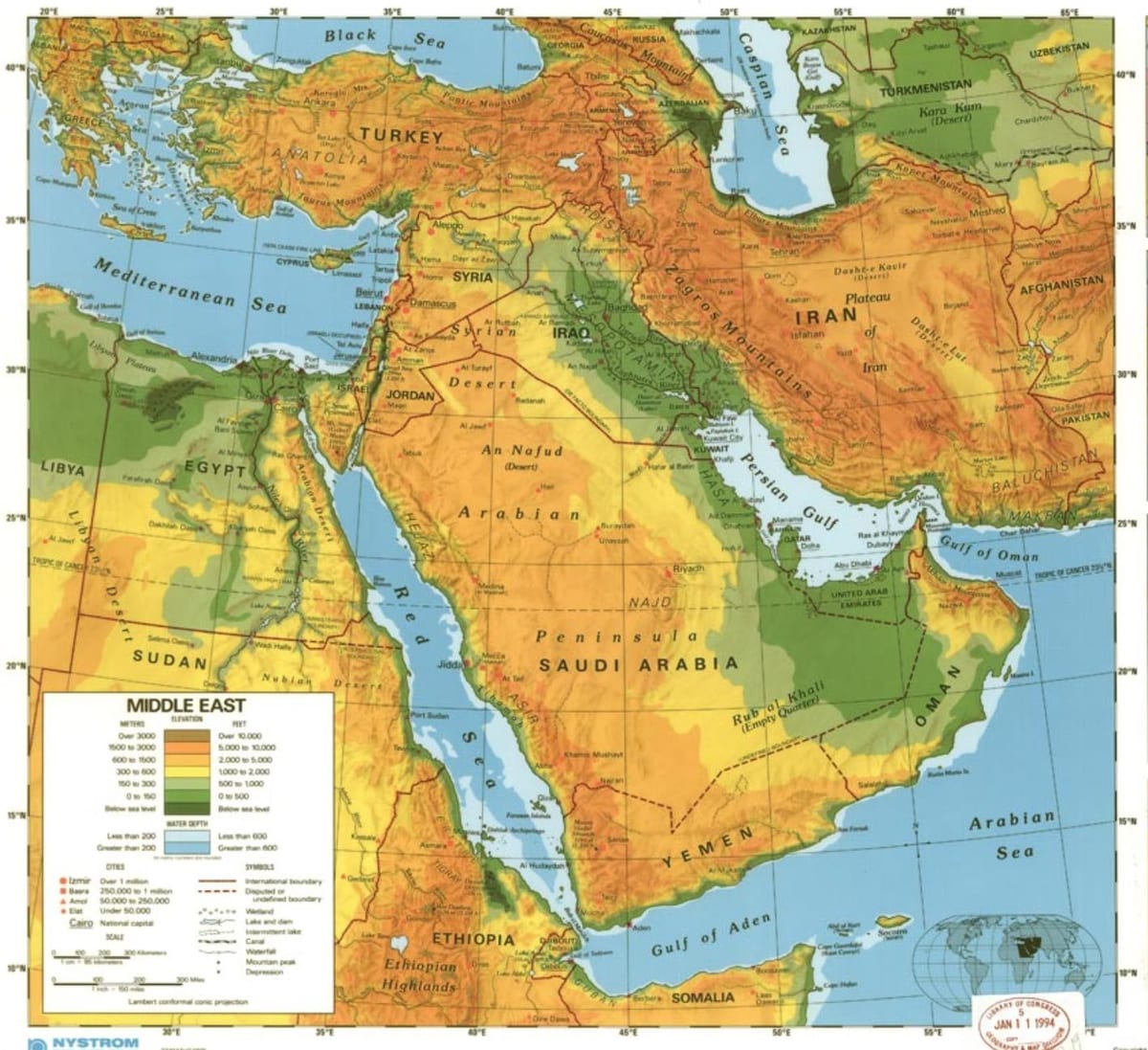 Mapa de l'Aràbia Saudita desert