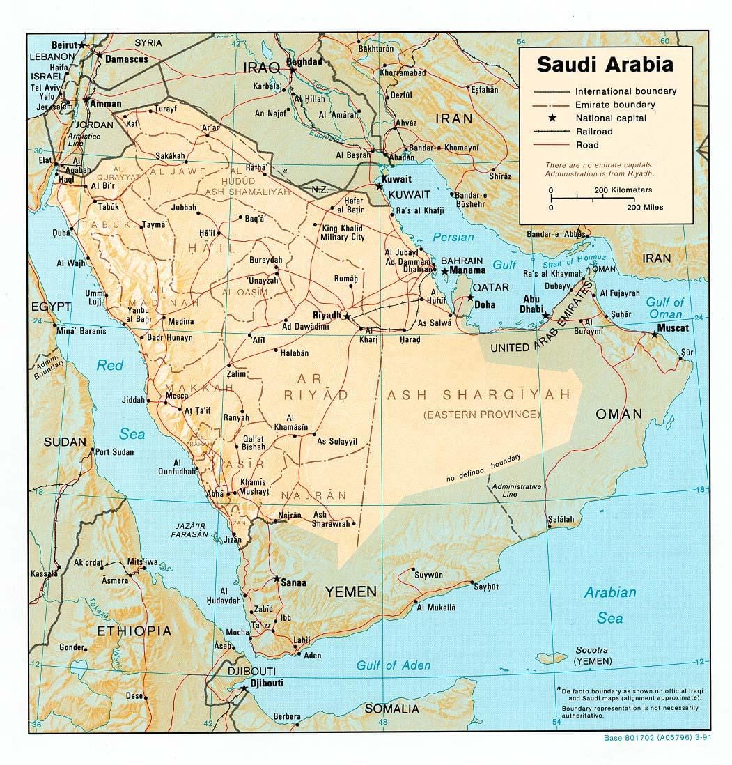 Aràbia Saudita mapa hd