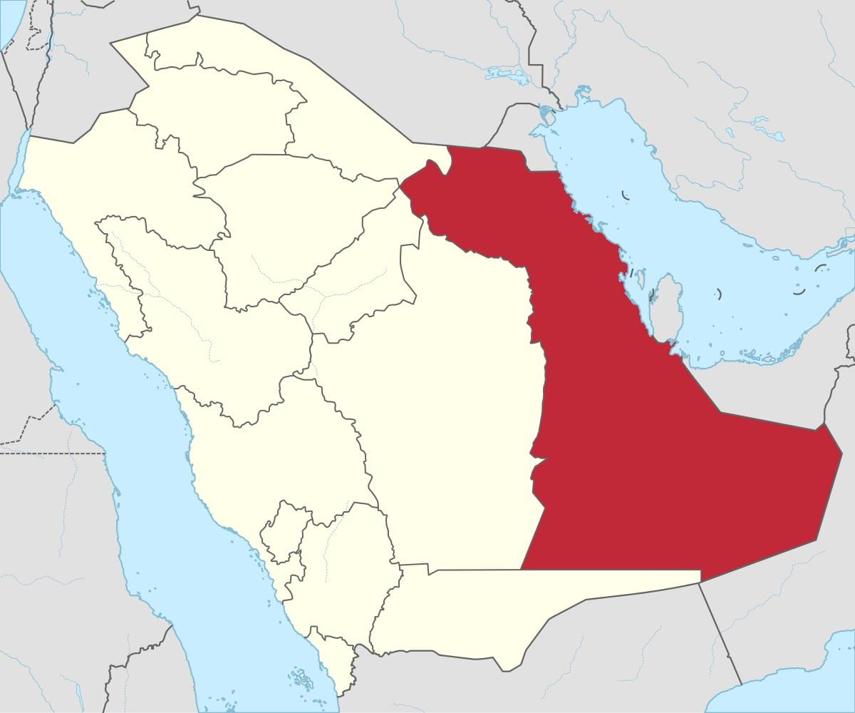 Mapa de província oriental Aràbia Saudita