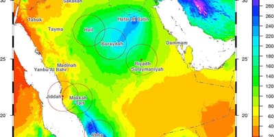 Mapa de l'Aràbia Saudita climàtic