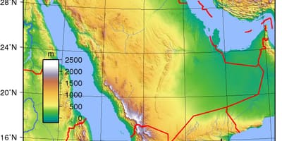 Mapa de l'Aràbia Saudita elevació