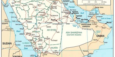 Aràbia Saudita complet mapa