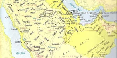 Mapa de l'Aràbia Saudita tribus