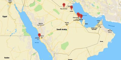 Mapa de l'Aràbia Saudita al khobar
