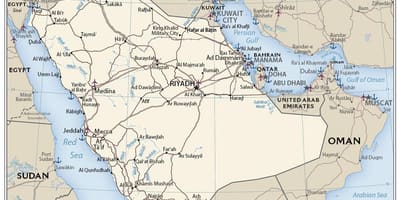 Mapa de l'Aràbia Saudita, país