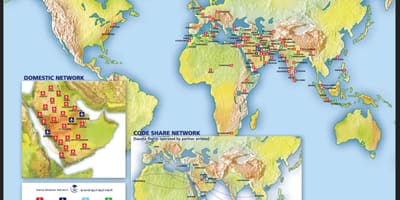Mapa de l'Aràbia saudita airlines ruta