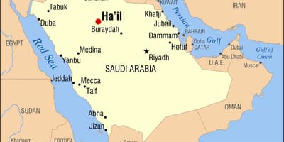 Mapa de calamarsa Aràbia Saudita